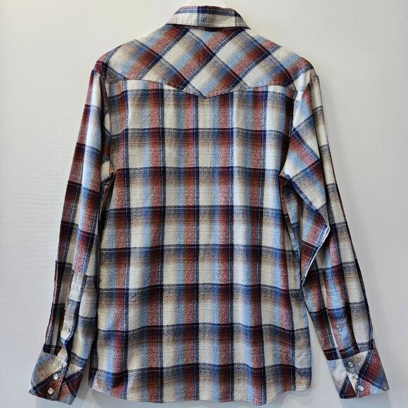 Vintage Men's Rocking K Ranchwear Kennington Plaid Pearl Snap Size Medium - Picture 8 of 11